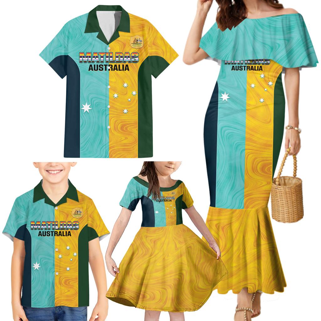 Custom Pride Month Matildas Family Matching Mermaid Dress and Hawaiian Shirt Australia Til Its Done Mixed Color