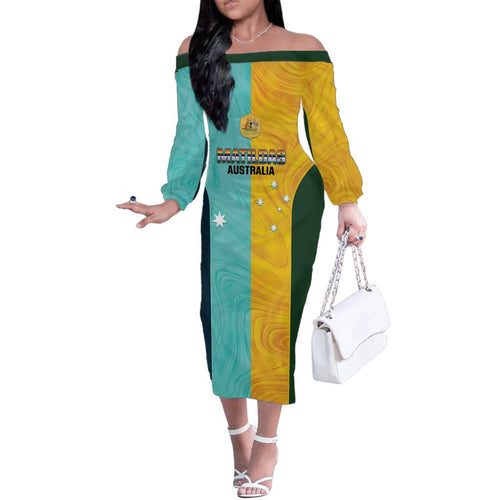 Custom Pride Month Matildas Family Matching Off The Shoulder Long Sleeve Dress and Hawaiian Shirt Australia Til Its Done Mixed Color