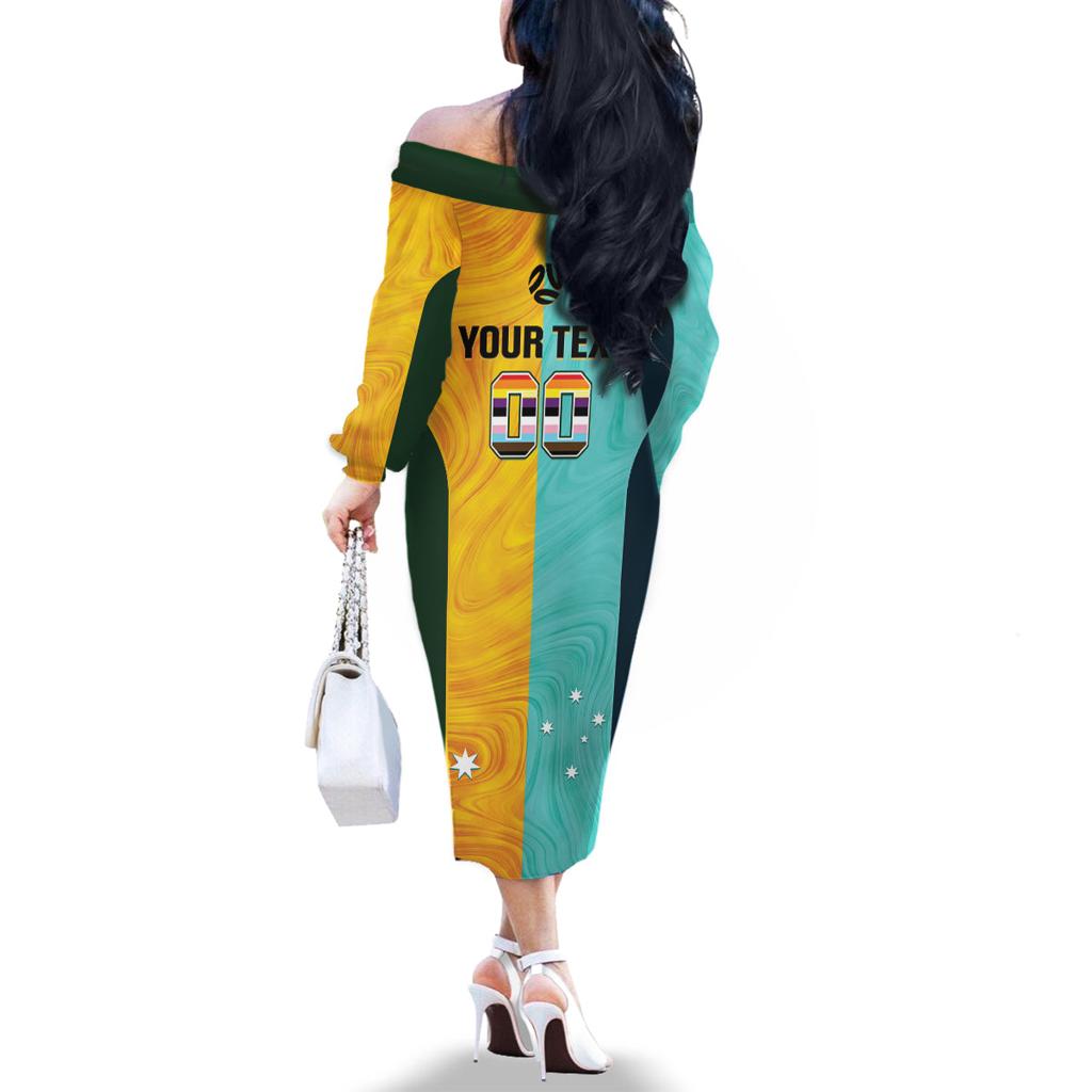 Custom Pride Month Matildas Family Matching Off The Shoulder Long Sleeve Dress and Hawaiian Shirt Australia Til Its Done Mixed Color