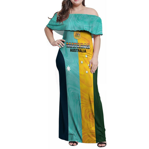 Custom Pride Month Matildas Family Matching Off Shoulder Maxi Dress and Hawaiian Shirt Australia Til Its Done Mixed Color