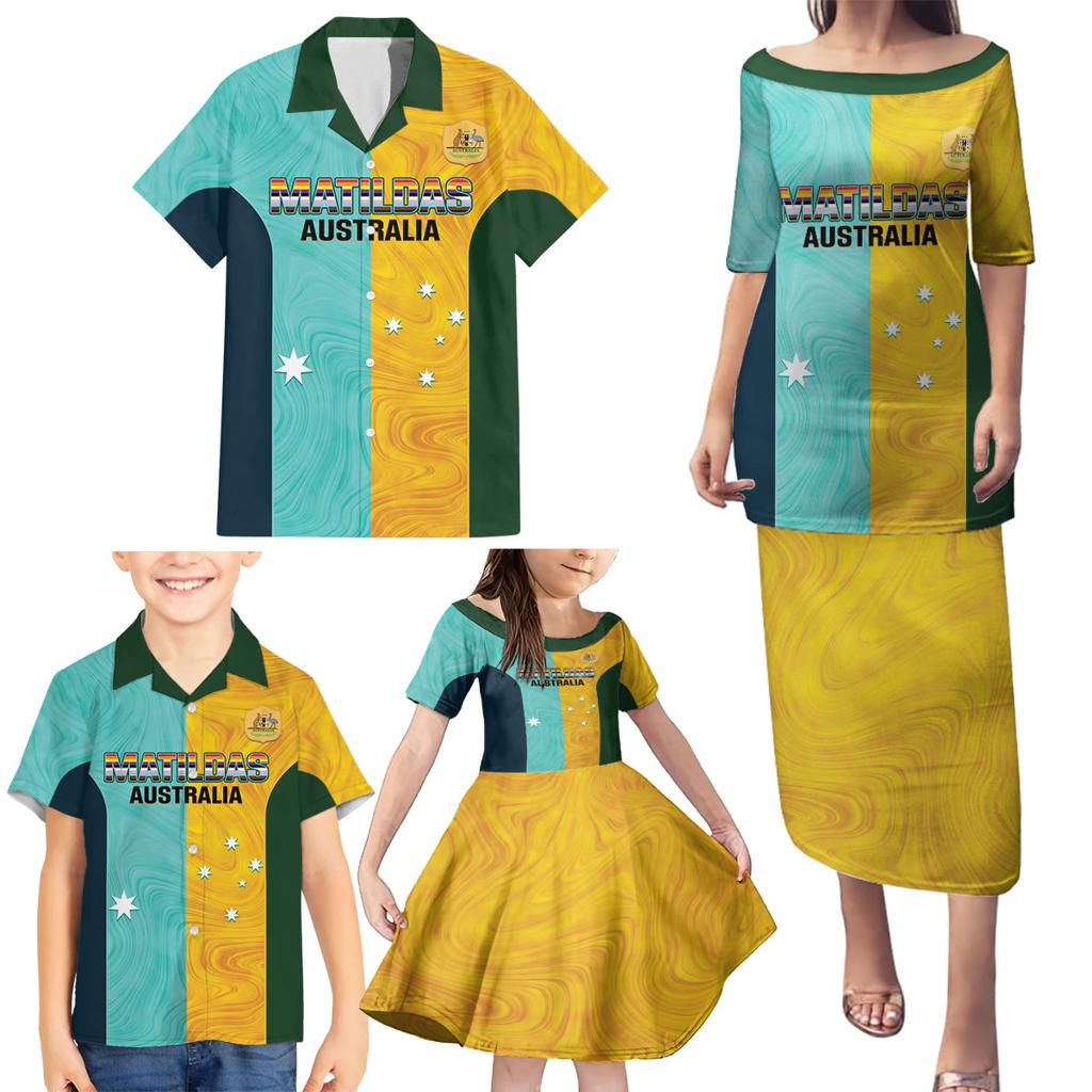 Custom Pride Month Matildas Family Matching Puletasi and Hawaiian Shirt Australia Til Its Done Mixed Color