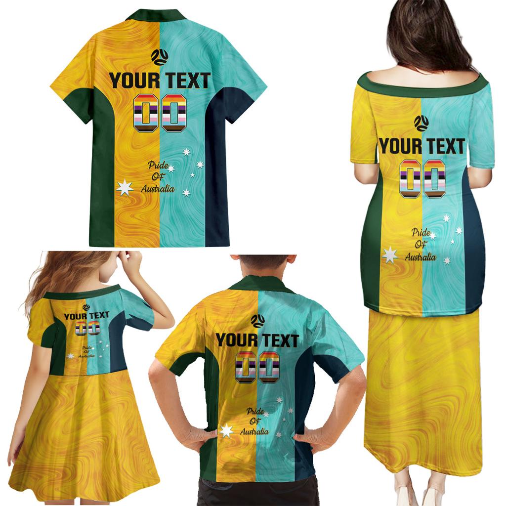 Custom Pride Month Matildas Family Matching Puletasi and Hawaiian Shirt Australia Til Its Done Mixed Color