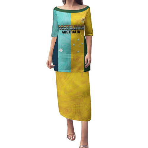 Custom Pride Month Matildas Family Matching Puletasi and Hawaiian Shirt Australia Til Its Done Mixed Color