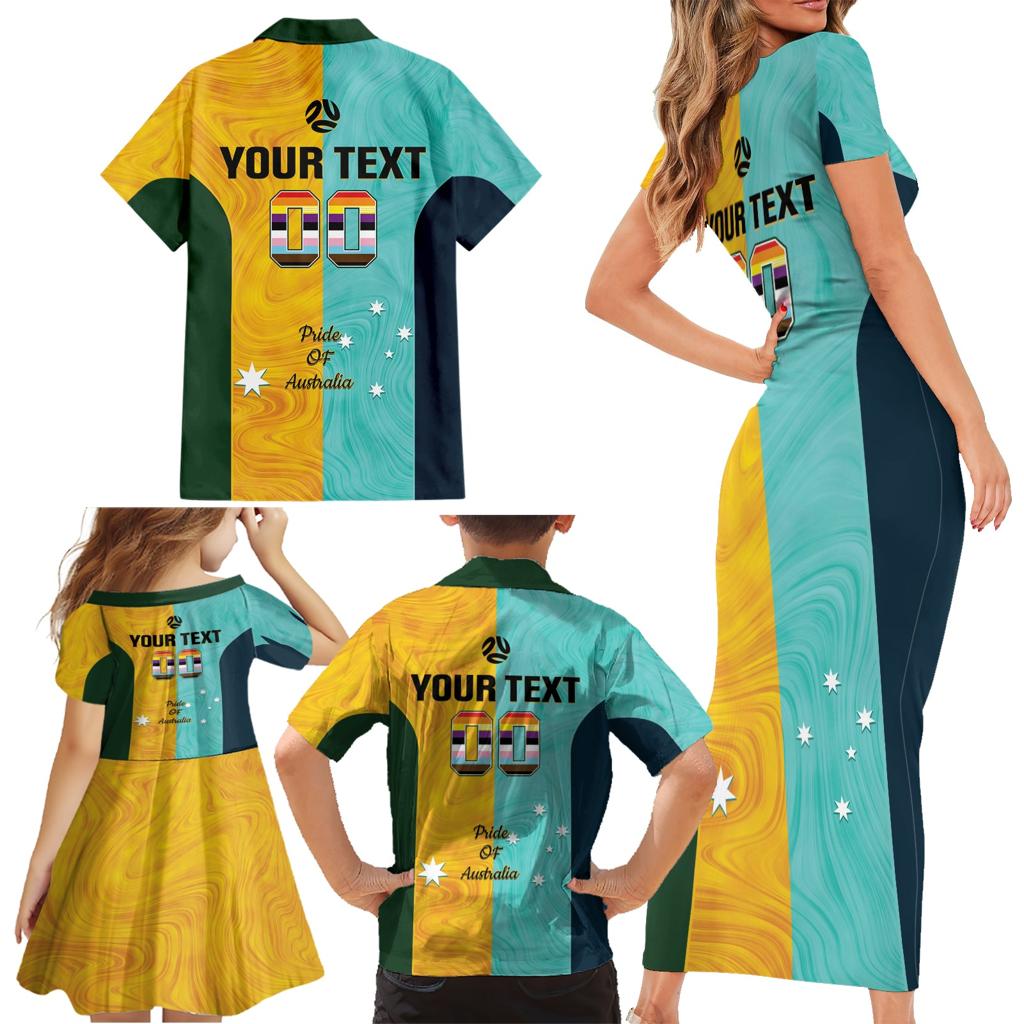 Custom Pride Month Matildas Family Matching Short Sleeve Bodycon Dress and Hawaiian Shirt Australia Til Its Done Mixed Color