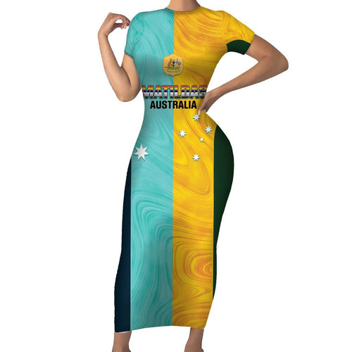 Custom Pride Month Matildas Family Matching Short Sleeve Bodycon Dress and Hawaiian Shirt Australia Til Its Done Mixed Color