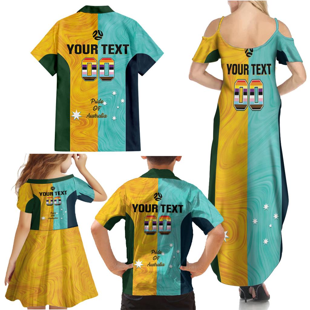 Custom Pride Month Matildas Family Matching Summer Maxi Dress and Hawaiian Shirt Australia Til Its Done Mixed Color