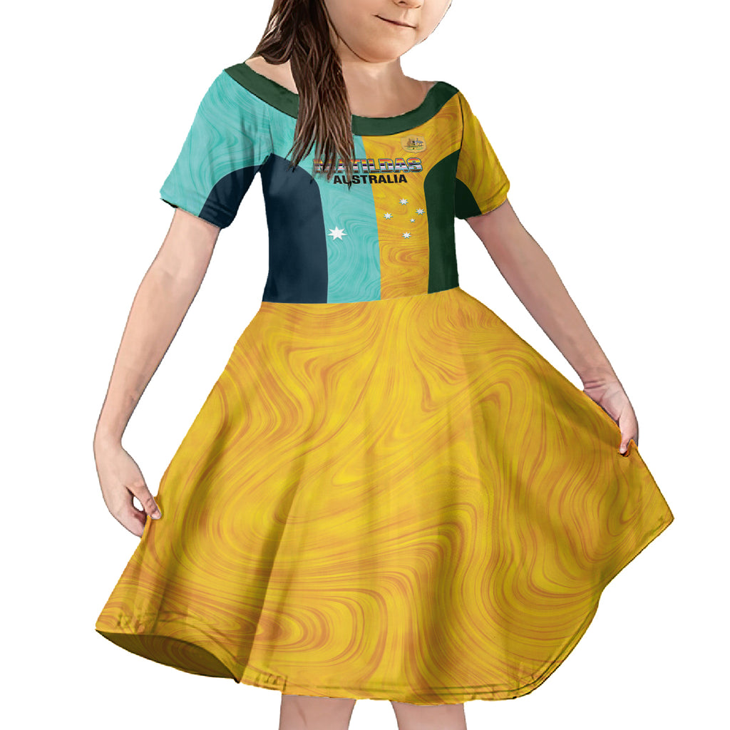 Custom Pride Month Matildas Kid Short Sleeve Dress Australia Til Its Done Mixed Color