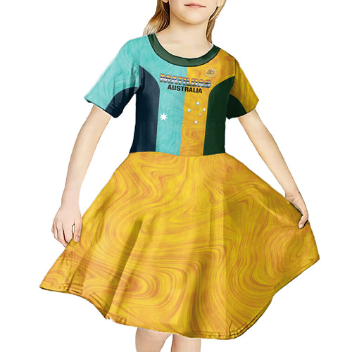 Custom Pride Month Matildas Kid Short Sleeve Dress Australia Til Its Done Mixed Color