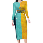 Custom Pride Month Matildas Long Sleeve Bodycon Dress Australia Til Its Done Mixed Color