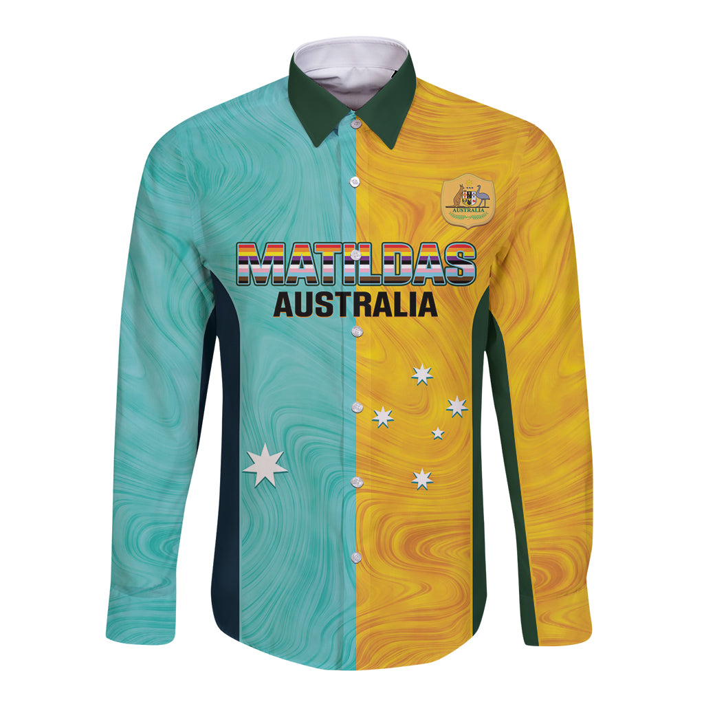 Custom Pride Month Matildas Long Sleeve Button Shirt Australia Til Its Done Mixed Color