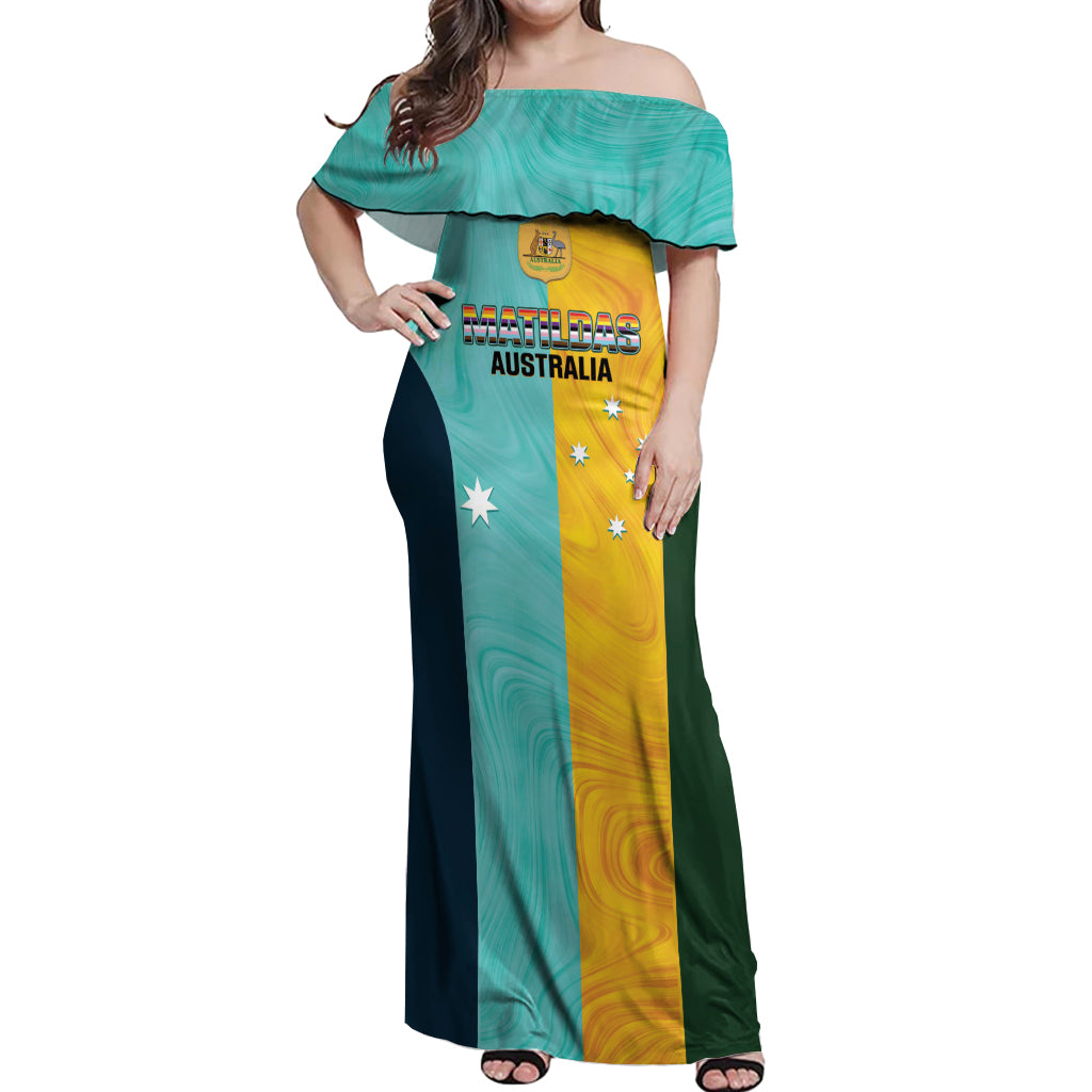 Custom Pride Month Matildas Off Shoulder Maxi Dress Australia Til Its Done Mixed Color