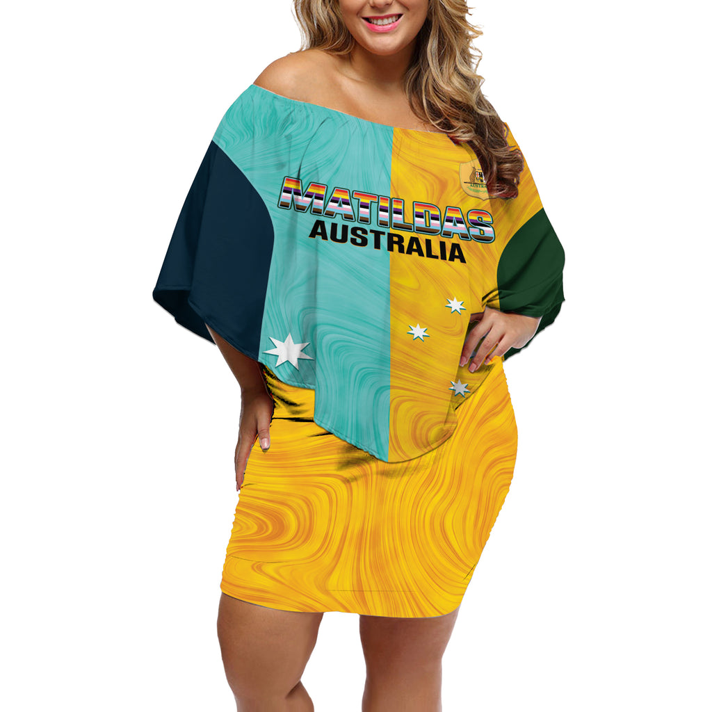 Custom Pride Month Matildas Off Shoulder Short Dress Australia Til Its Done Mixed Color