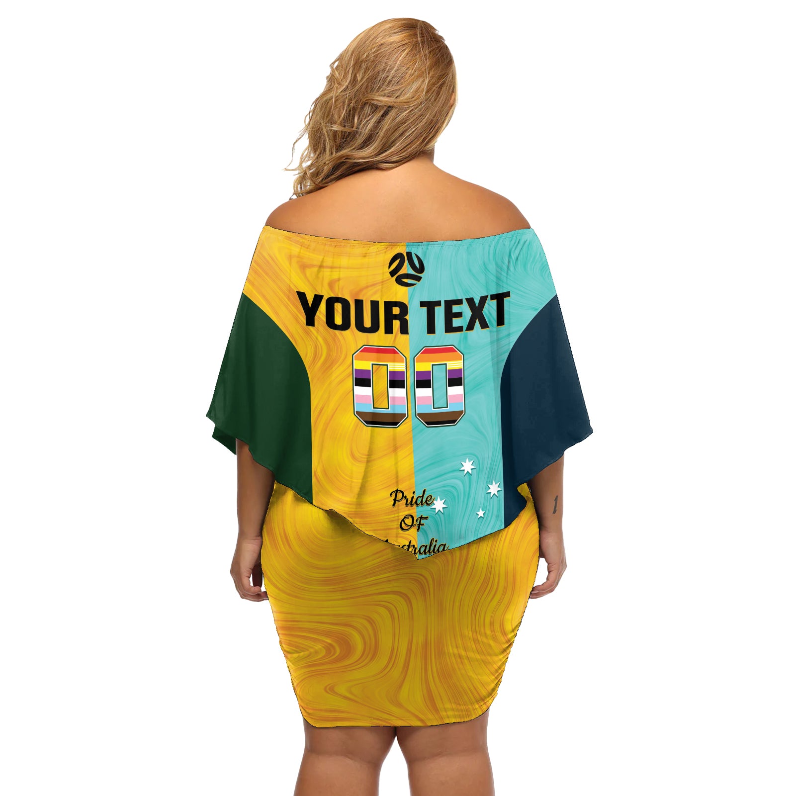 Custom Pride Month Matildas Off Shoulder Short Dress Australia Til Its Done Mixed Color