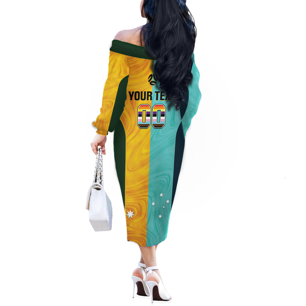 Custom Pride Month Matildas Off The Shoulder Long Sleeve Dress Australia Til Its Done Mixed Color