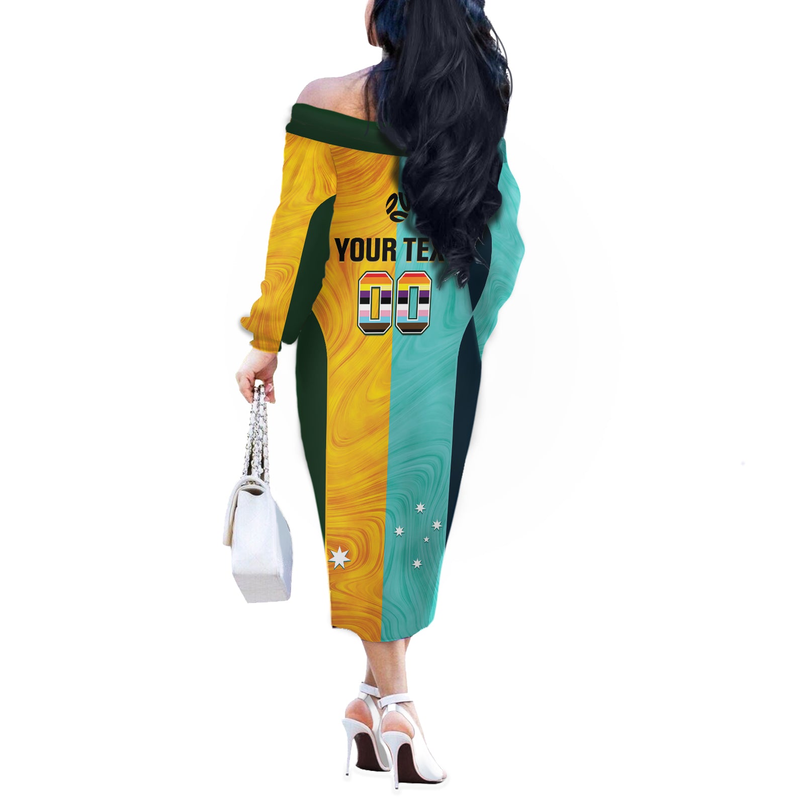 Custom Pride Month Matildas Off The Shoulder Long Sleeve Dress Australia Til Its Done Mixed Color