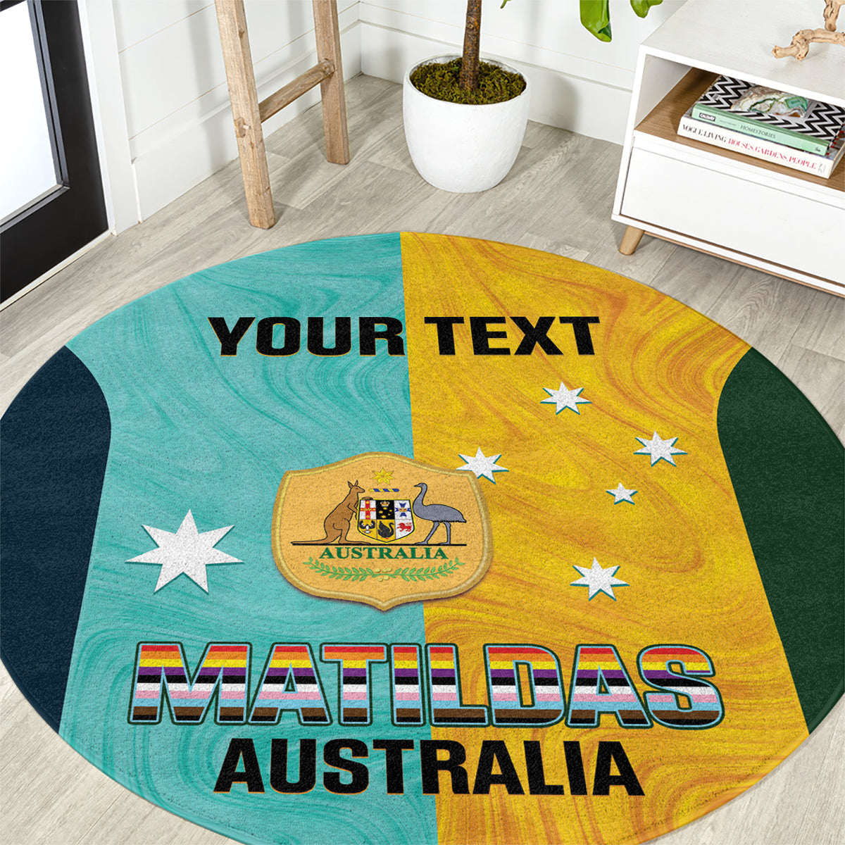 Custom Pride Month Matildas Round Carpet Australia Til Its Done Mixed Color