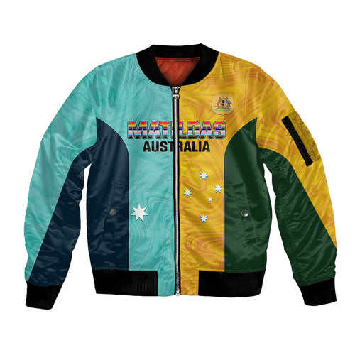 Custom Pride Month Matildas Sleeve Zip Bomber Jacket Australia Til Its Done Mixed Color
