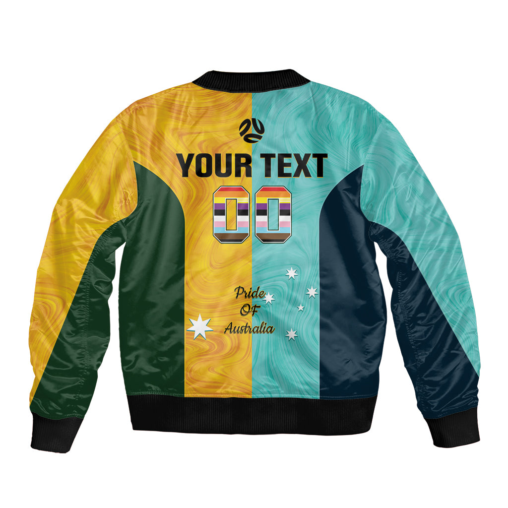 Custom Pride Month Matildas Sleeve Zip Bomber Jacket Australia Til Its Done Mixed Color