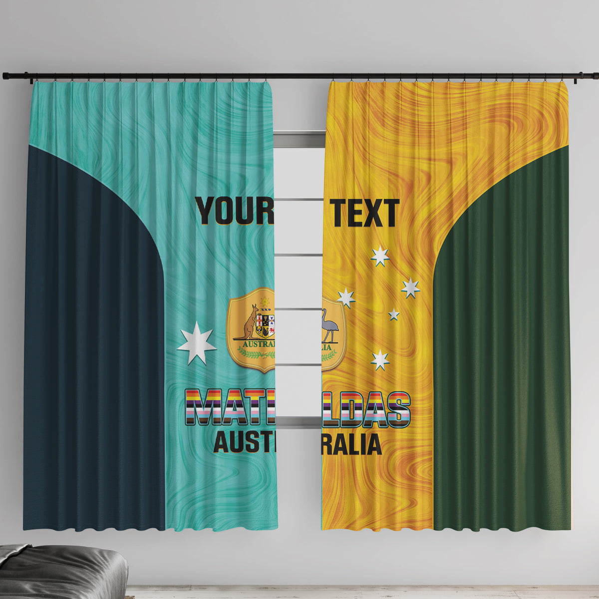 Custom Pride Month Matildas Window Curtain Australia Til Its Done Mixed Color
