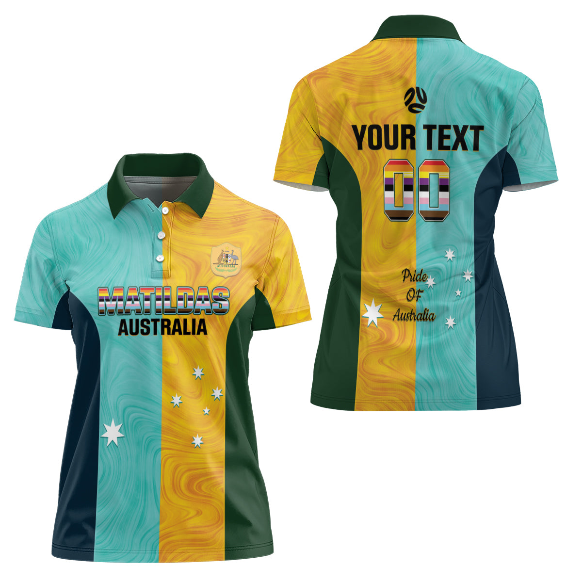 Custom Pride Month Matildas Women Polo Shirt Australia Til Its Done Mixed Color
