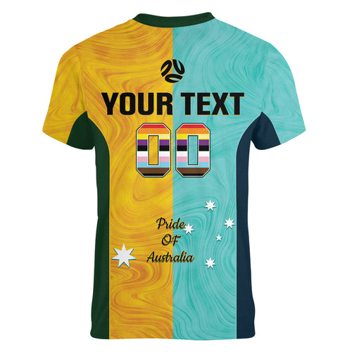 Custom Pride Month Matildas Women V-Neck T-Shirt Australia Til Its Done Mixed Color