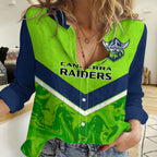 Raiders Rugby Women Casual Shirt Canberra 1981 Sporty Style LT14
