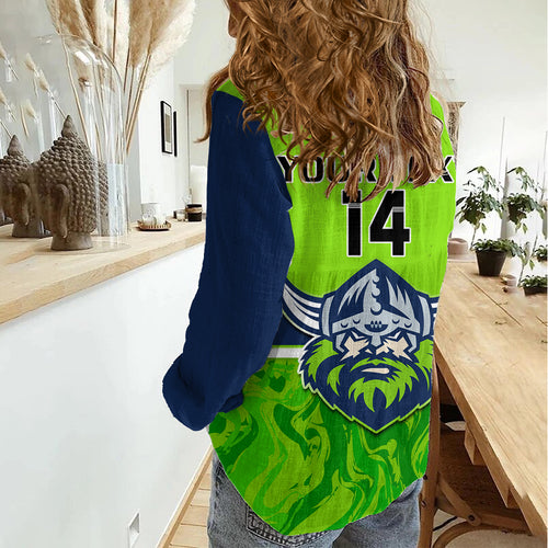 Personalised Raiders Rugby Women Casual Shirt Canberra 1981 Sporty Style LT14