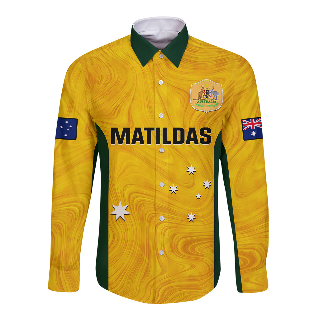 australia-soccer-long-sleeve-button-shirt-gold-matildas-world-cup-2023-go-champions