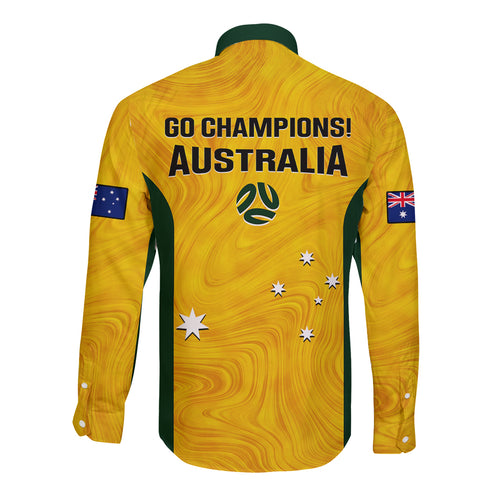 australia-soccer-long-sleeve-button-shirt-gold-matildas-world-cup-2023-go-champions
