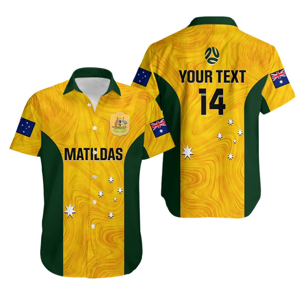 personalised-australia-soccer-hawaiian-shirt-gold-matildas-world-cup-2023-go-champions