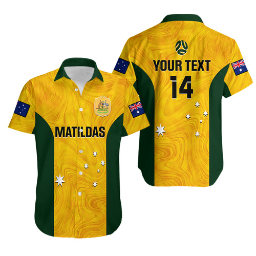 personalised-australia-soccer-hawaiian-shirt-gold-matildas-world-cup-2023-go-champions