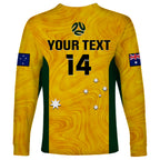 personalised-australia-soccer-long-sleeve-shirt-gold-matildas-world-cup-2023-go-champions