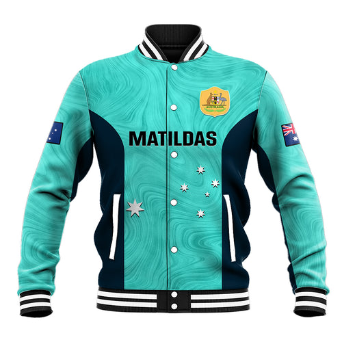 personalised-australia-soccer-baseball-jacket-turquoise-matildas-world-cup-2023-go-champions