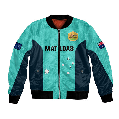 personalised-australia-soccer-bomber-jacket-turquoise-matildas-world-cup-2023-go-champions