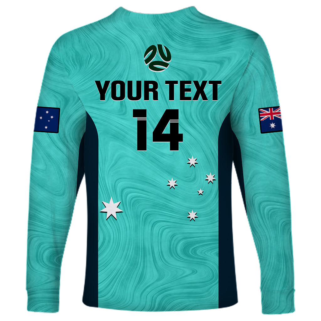 personalised-australia-soccer-long-sleeve-shirt-turquoise-matildas-world-cup-2023-go-champions