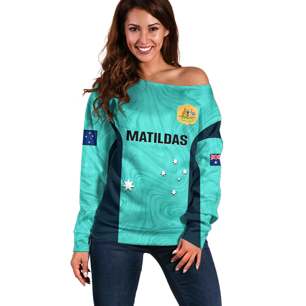 personalised-australia-soccer-off-shoulder-sweater-turquoise-matildas-world-cup-2023-go-champions