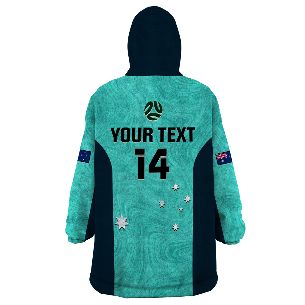 personalised-australia-soccer-wearable-blanket-hoodie-turquoise-matildas-world-cup-2023-go-champions