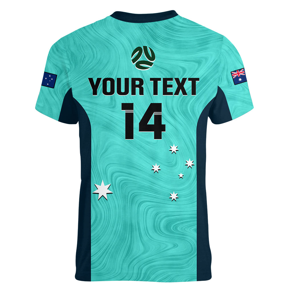personalised-australia-soccer-women-v-neck-t-shirt-turquoise-matildas-world-cup-2023-go-champions