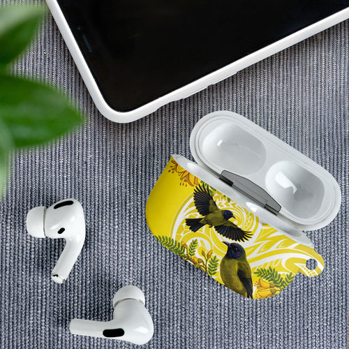 Bellbird New Zealand AirPods Case Korimako Kowhai Maori Pattern