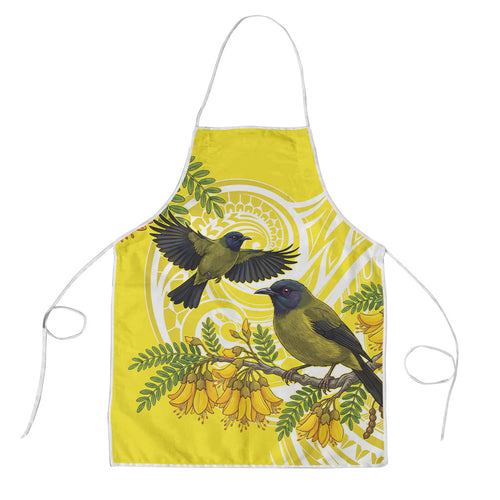 Bellbird New Zealand Apron Korimako Kowhai Maori Pattern