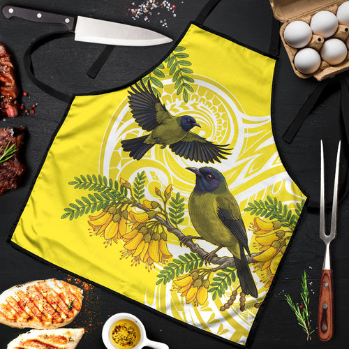 Bellbird New Zealand Apron Korimako Kowhai Maori Pattern