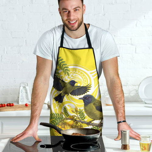 Bellbird New Zealand Apron Korimako Kowhai Maori Pattern