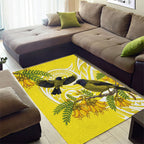 Bellbird New Zealand Area Rug Korimako Kowhai Maori Pattern