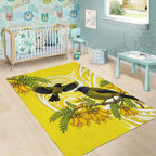 Bellbird New Zealand Area Rug Korimako Kowhai Maori Pattern