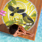 Bellbird New Zealand Beach Blanket Korimako Kowhai Maori Pattern