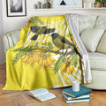 Bellbird New Zealand Blanket Korimako Kowhai Maori Pattern