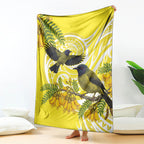 Bellbird New Zealand Blanket Korimako Kowhai Maori Pattern