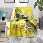 Bellbird New Zealand Blanket Korimako Kowhai Maori Pattern