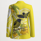 Bellbird New Zealand Blazer Korimako Kowhai Maori Pattern