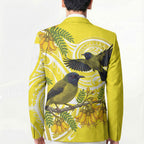 Bellbird New Zealand Blazer Korimako Kowhai Maori Pattern